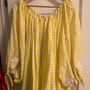 Innika Choo Yellow Embroidered Frida Dress w/ Belt